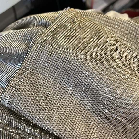 Ieena for Mac Duggal
Silver Shimmer V-neck Gown - Picture 11 of 13